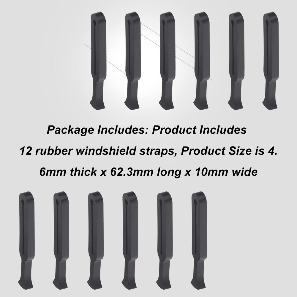 12 Pack Universal Snowmobile Windshield Straps Work on Most Late Model SKI Doo a