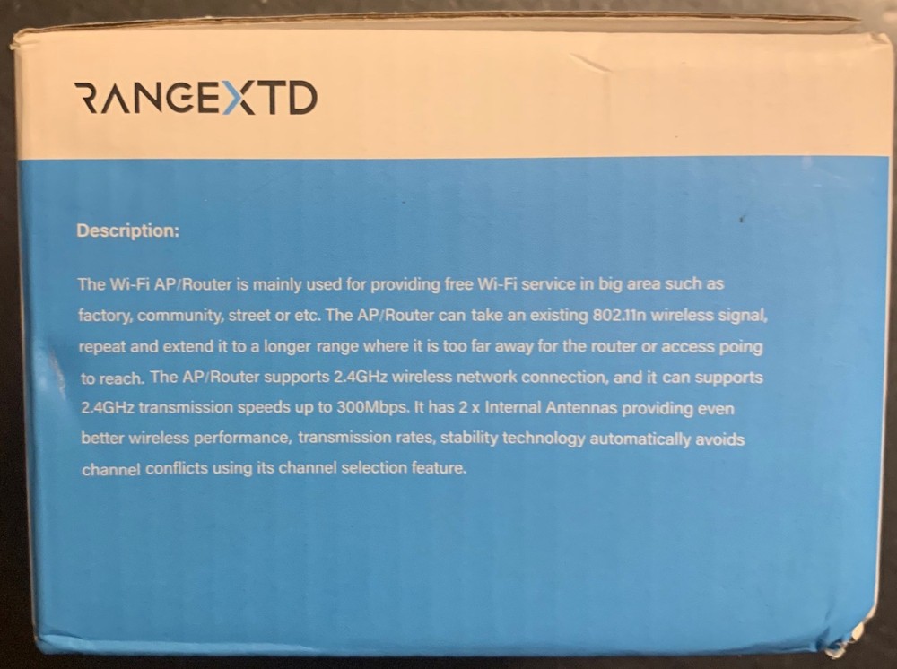 NEW Range XTD WiFi Range Extender 300 Mbps Access Point Router Repeater RangeXTD