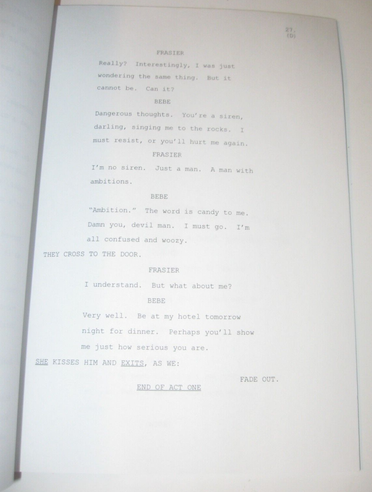 FRASIER ORIGINAL SCRIPT 2003 SEASON 10 EPISODE "THE DEVIL AND DR. PHIL"