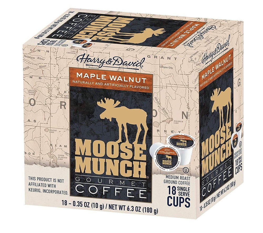 72 ct - Moose Munch Maple Walnut Flavored Single Serve Coffee Cups