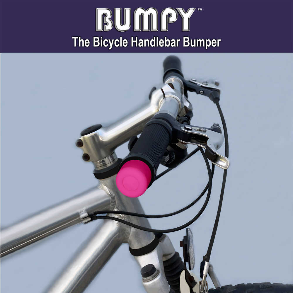 BUMPY END PLUG Bike Handlebar Soft Safe Secure Best Fit Grip Cap Pink Pair