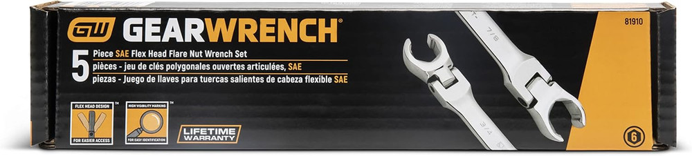 5 Pc. Flex Head Flare Nut Set, SAE - 81910