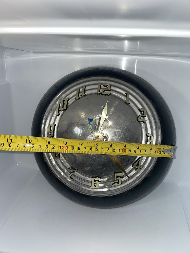 Vintage MCM V8 Hubcap Wall Clock