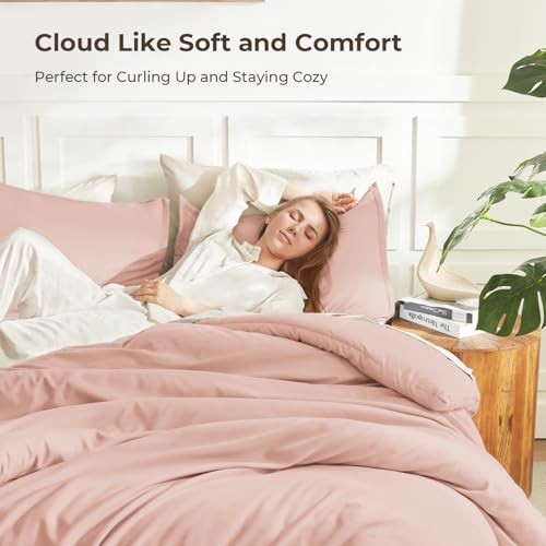 Pink Comforter Set Size, 3 Pieces Blush Plain Bedding King Blush Pink