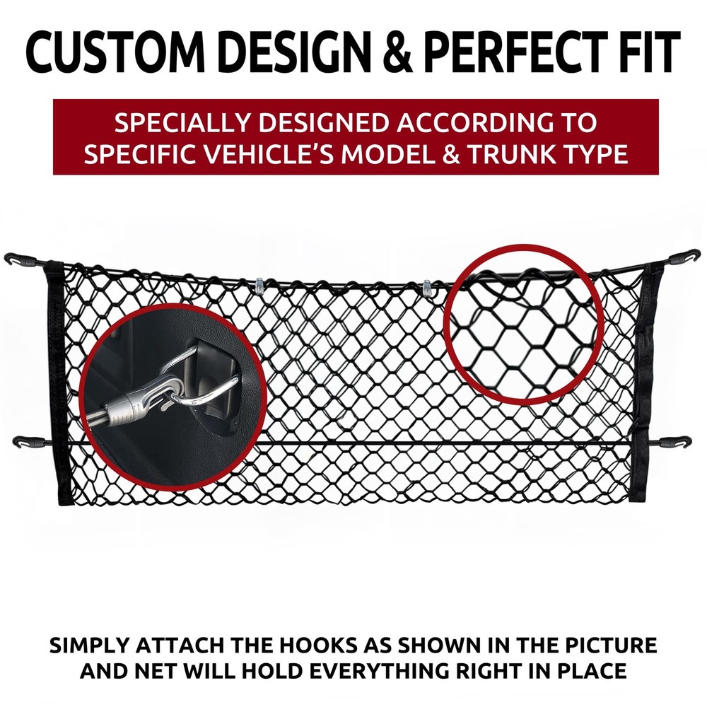 Envelope Style Trunk Mesh Cargo Net for Chevy Traverse 6ft x 3ft, Black