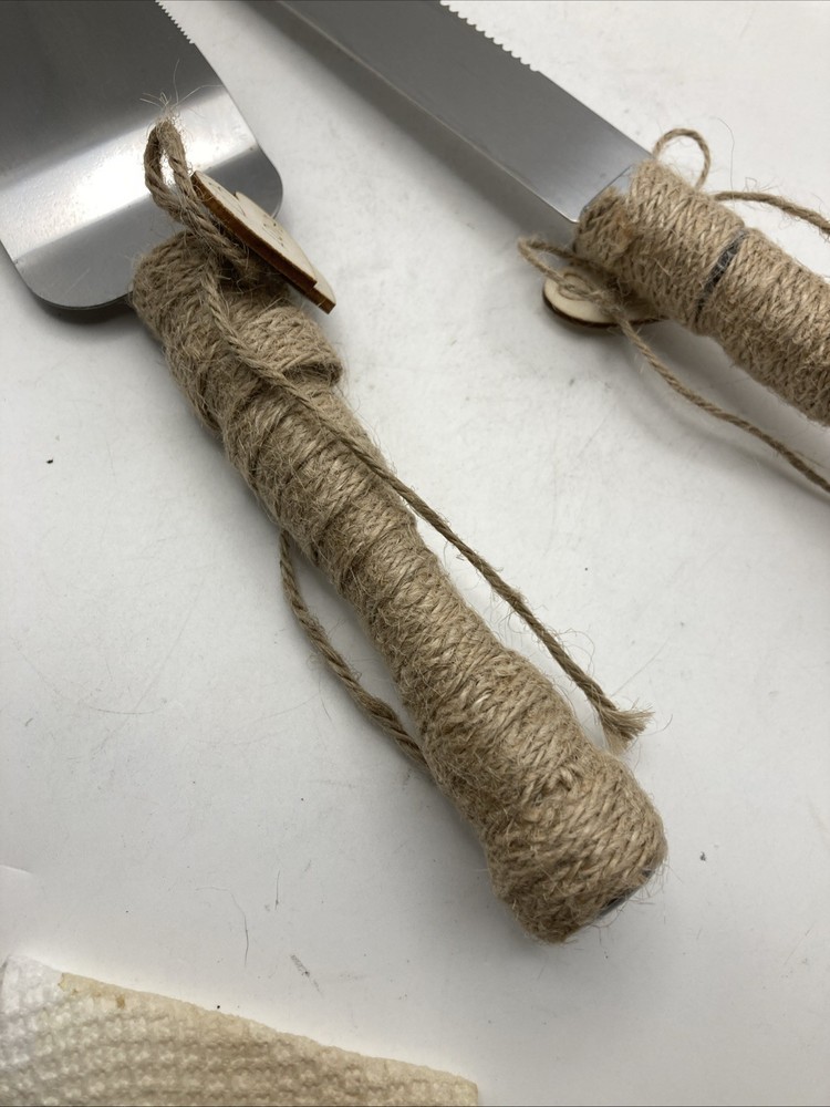 Rustic Wedding Cake Knife Server Set Pizza Pie Serving Utensils for Parties
