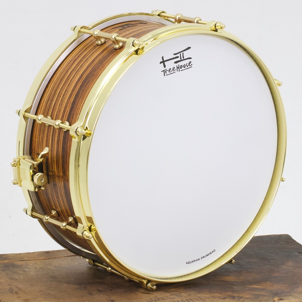 TreeHouse Custom Drums 5½x13 Solid Zebrawood Snare Drum