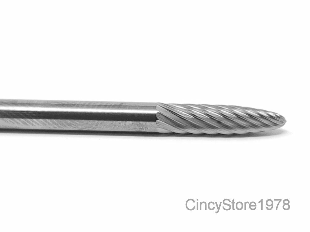 SF42S Tree Shape SOLID Carbide Burr Bur Cutting Tool Die Grinder Bit 1/8"