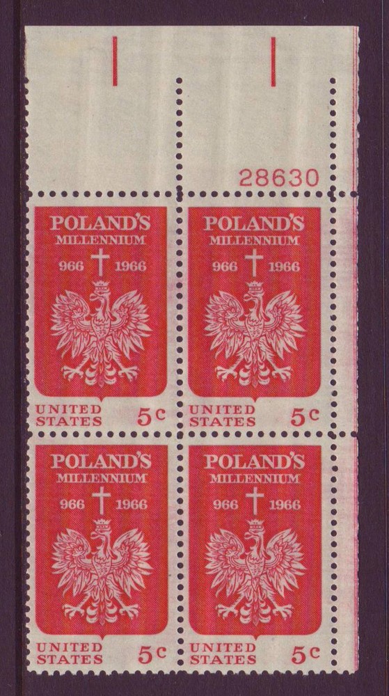 #1313 POLISH MILLENIUM.  MINT PLATE BLOCKS. F-VF NH!