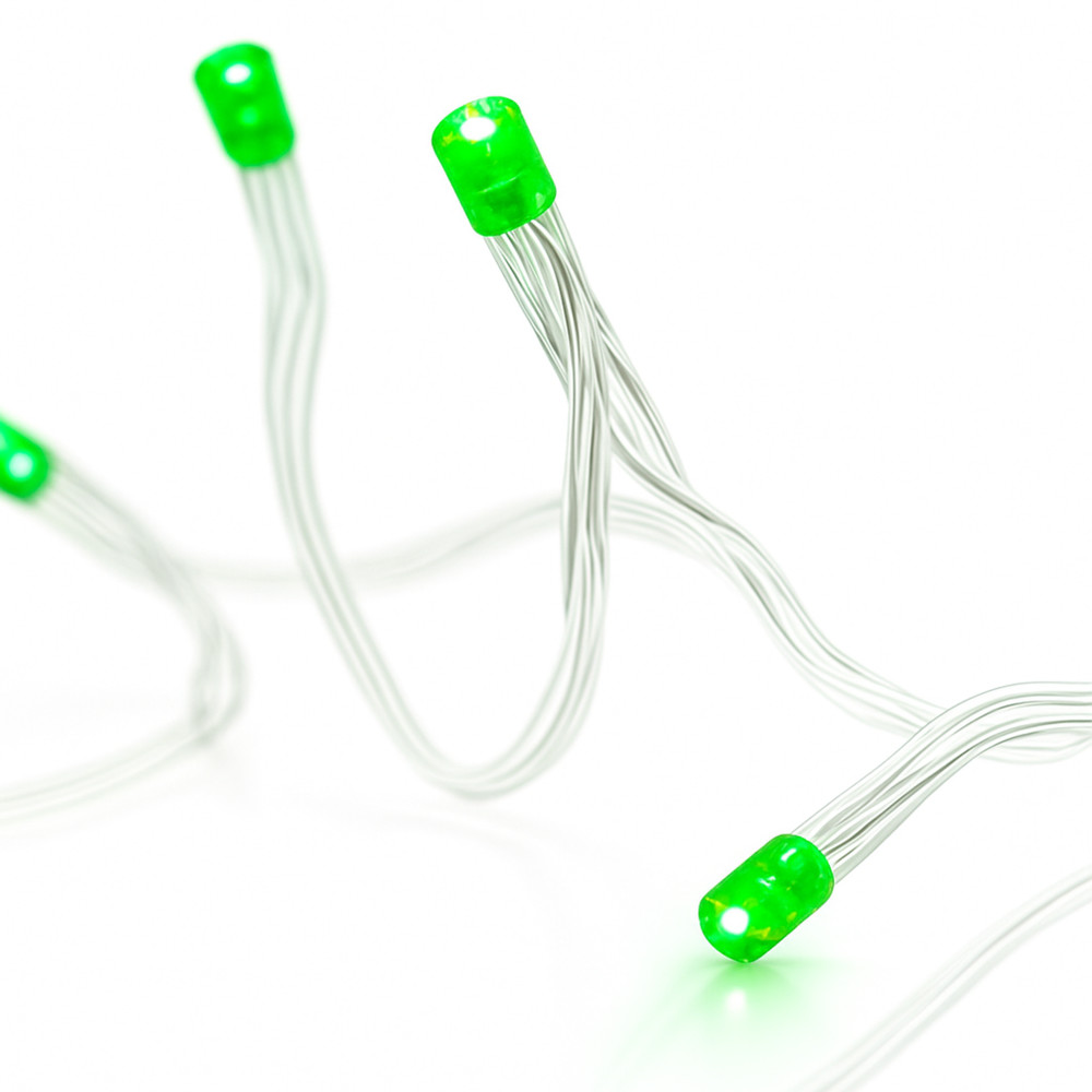 Elegani 100 LED String Lights with Flexible Clear Wire – 33ft, Green