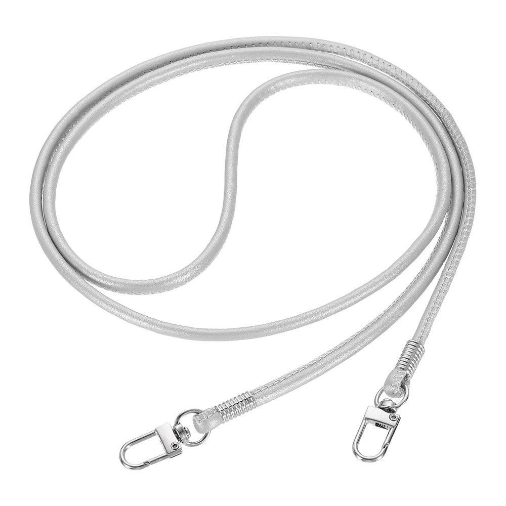Crossbody Replacement Chain Strap, 120cm Thin Soft PU Strap (Silver)