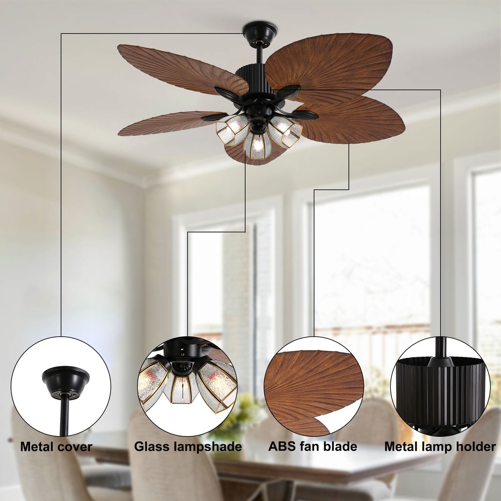 Ceiling Fan with Light, Remote Control Ceiling Fan Light, Reversible Fan Light