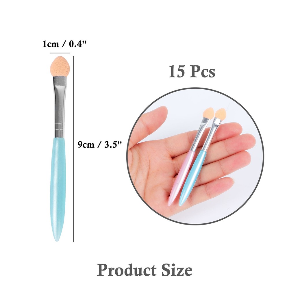 Makeup Eyeshadow Brush - 15 Pcs Portable Eye Shadow Applicator Sponge Tips