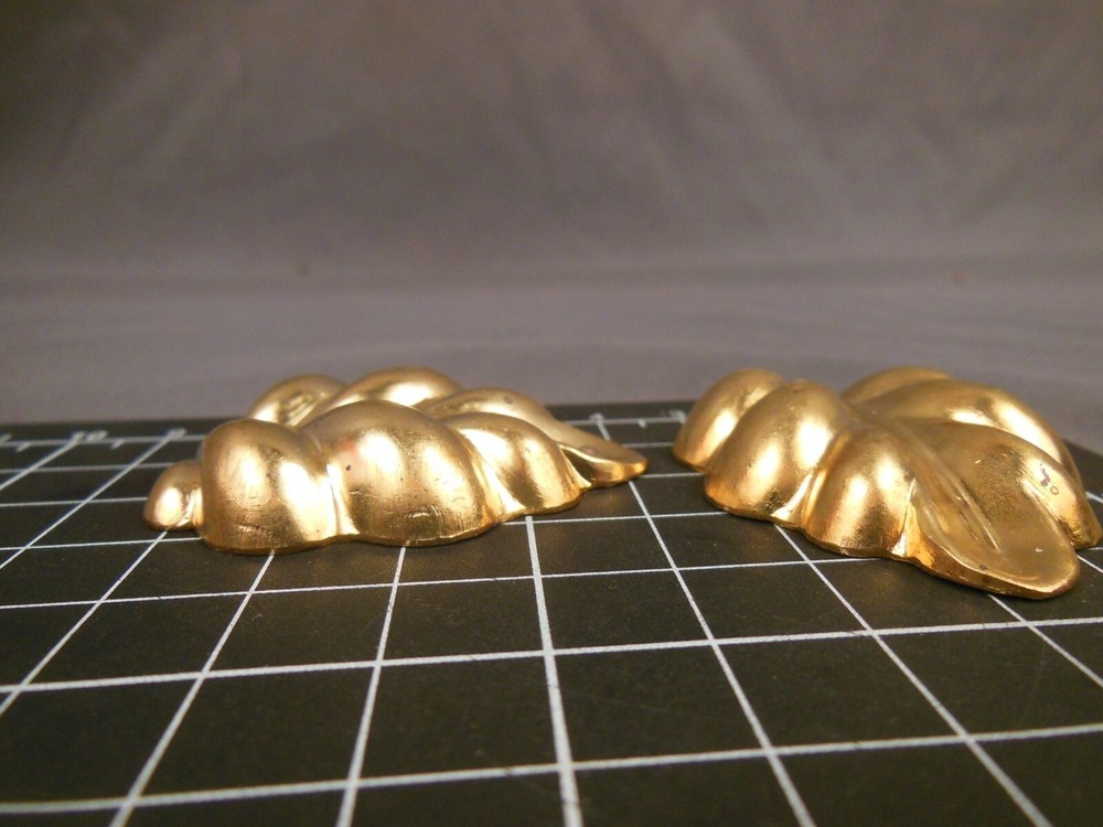Brass Leaf Form domed (x2) stamping (osb191)