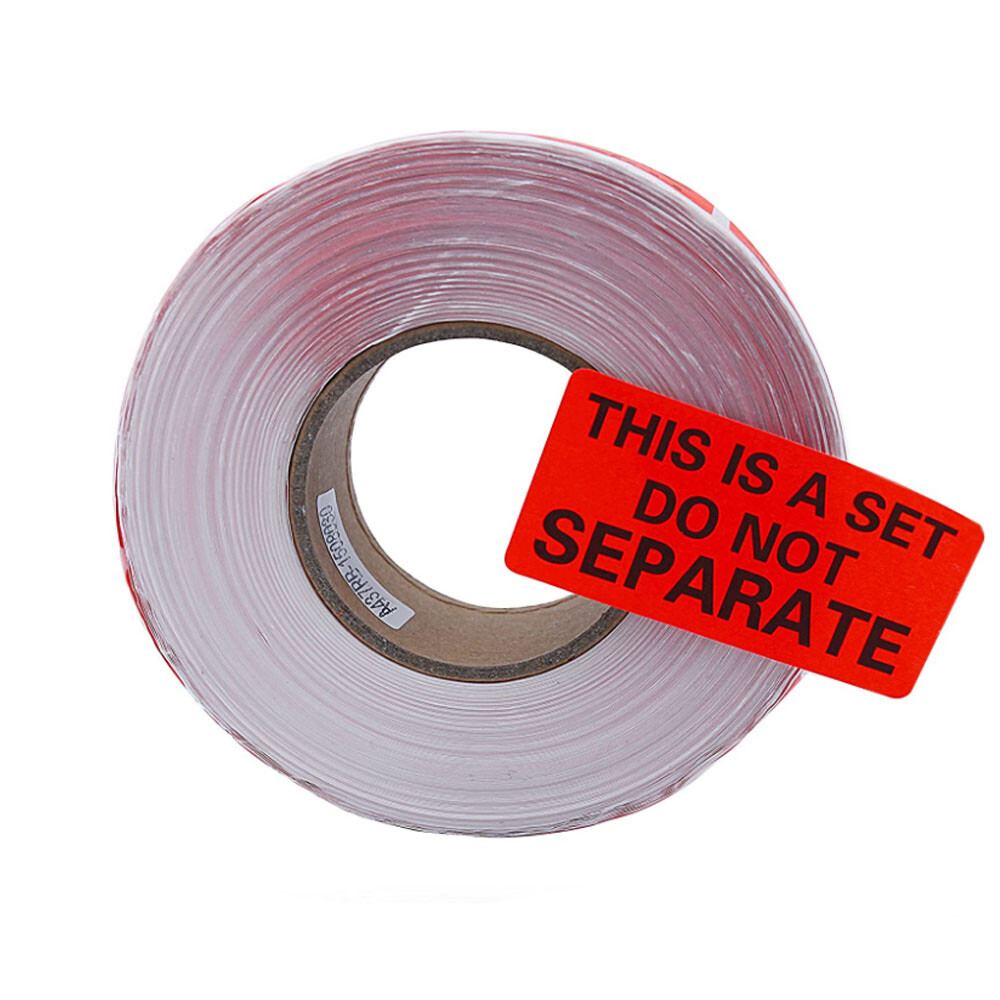 Packaging Label 1"x2" Red Warning Stickers "This Is a Set Do Not Separate Labels