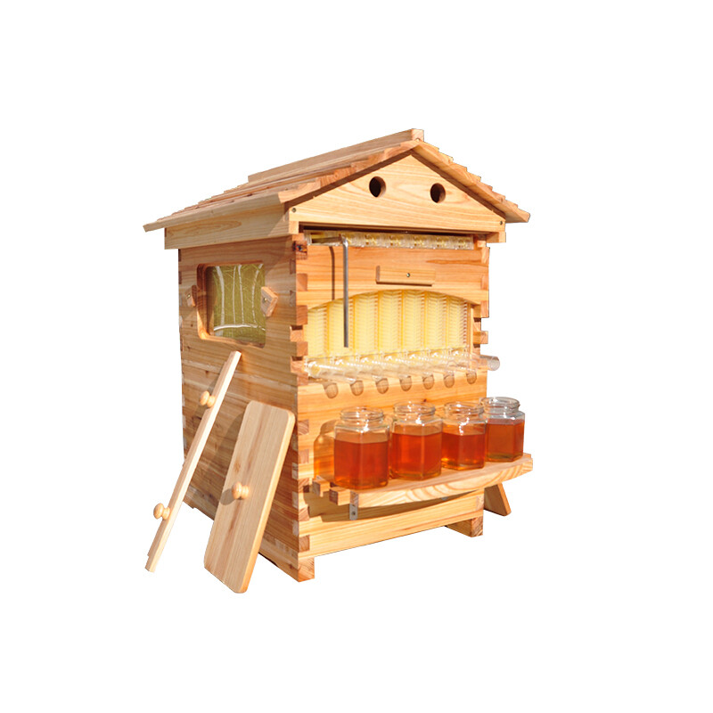 Auto Shed Bee Hive Boxes + 7x Bee Frames Honey Bee Hive House Beekeeping Frames