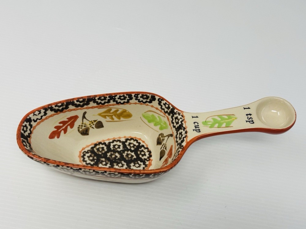 Temptations Fallfetti Measuring Cups Spoons Old World Nesting Ceramic