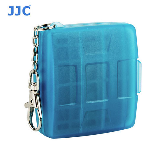 JJC MC-10B Memory Card Case fits 2 SD 2 MSD 2 SIM 2 Micro SIM 2 Nano SIM Blue +