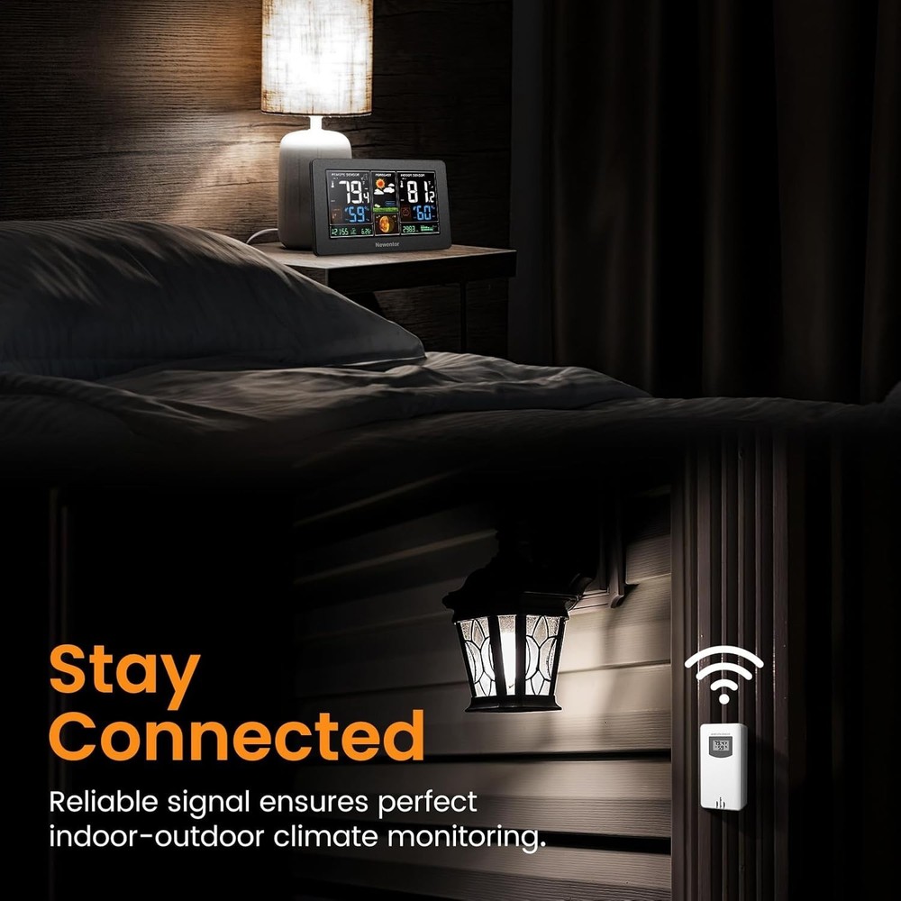 Color Display Wireless Thermometer & Atomic Clock with Forecast Capabilities