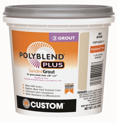 PolyBlend Plus Sanded Grout, Bone Color, 1 Lb. - PBPG3821-4