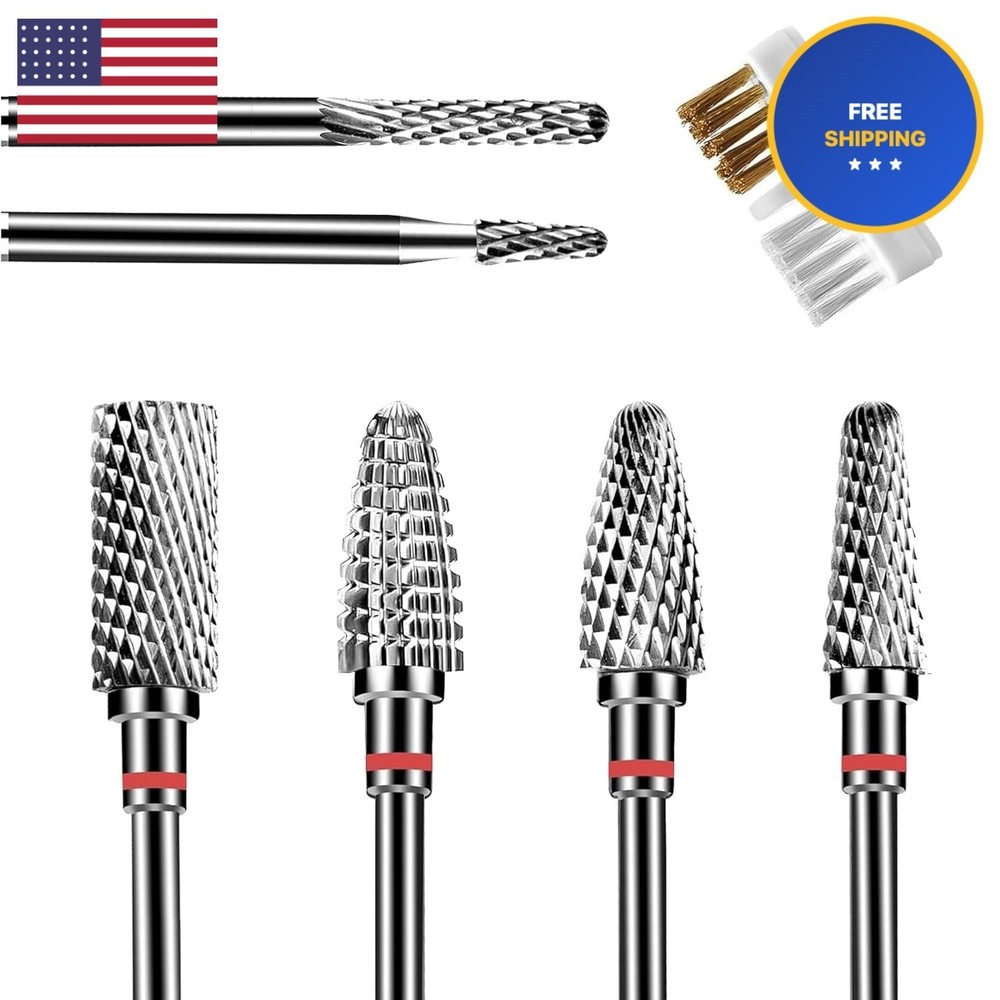 6Pcs Nail Drill Bits Set Professional, 3/32'' Electric Nail Drill Bits for