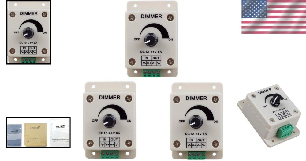 Compact 8A LED Strip Dimmer – 3 Controllers for Effortless Lighting Control