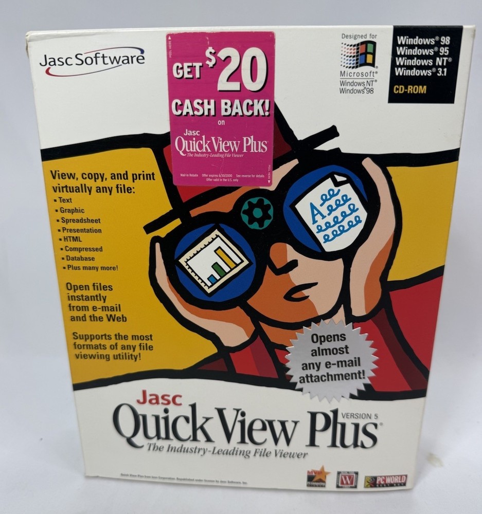 Quick View Plus 6 Software Jasc PC 2000 BIG BOX 1999