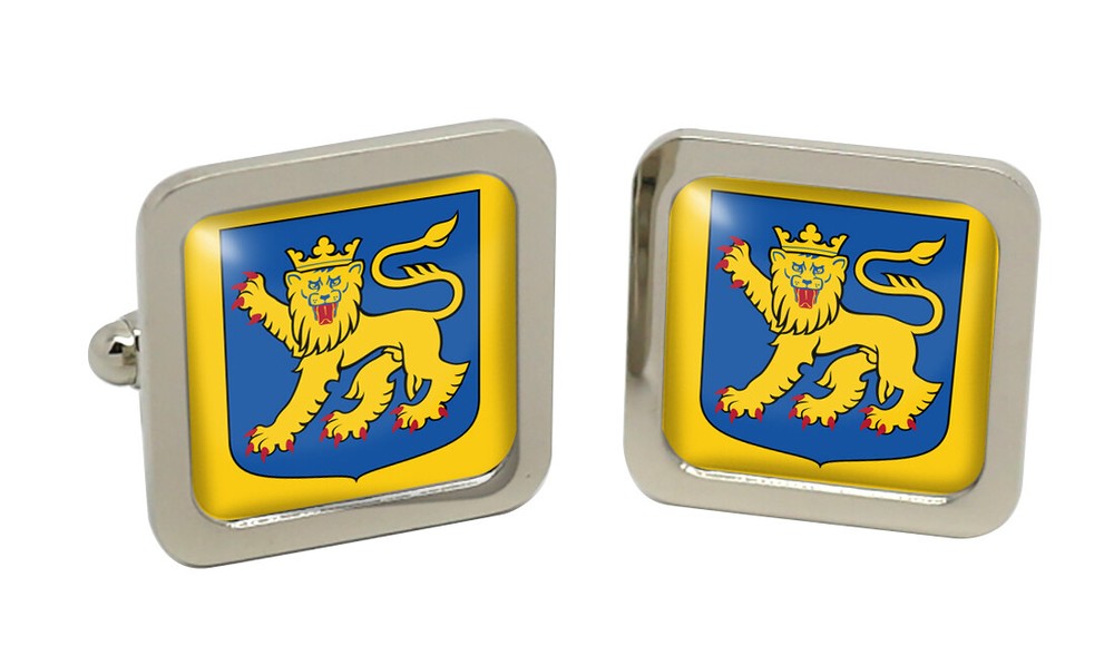 Uppsala (Sweden) Square Cufflink in Chrome Box