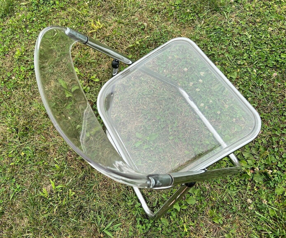 Lucite Chrome Folding Chair