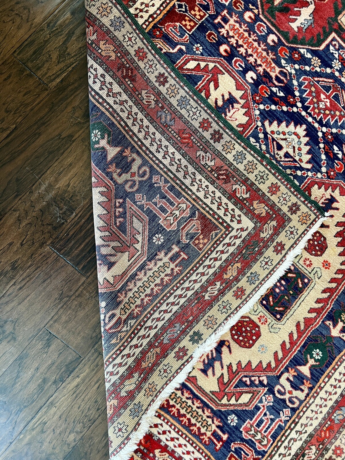 Vintage Geometric Meshkin 10 ft Runner Rug Hand-knotted Traditional/Transitional