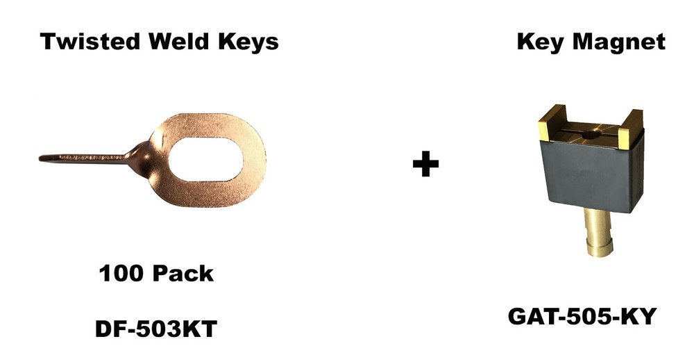 Dent Puller Weld Keys - Electrode Combo kit - 100 Twisted Key Tabs