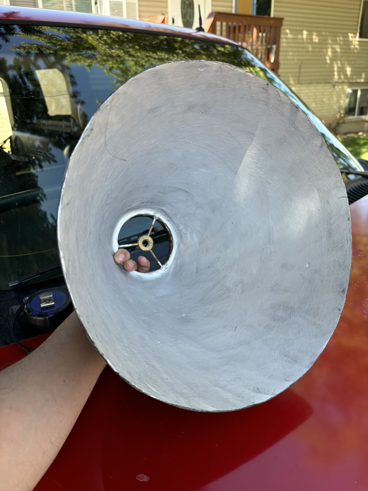 Rare UNIQUE Vintage Ceramic Clay ceramic Lamp Shade Heavy Brown Pottery Tribal