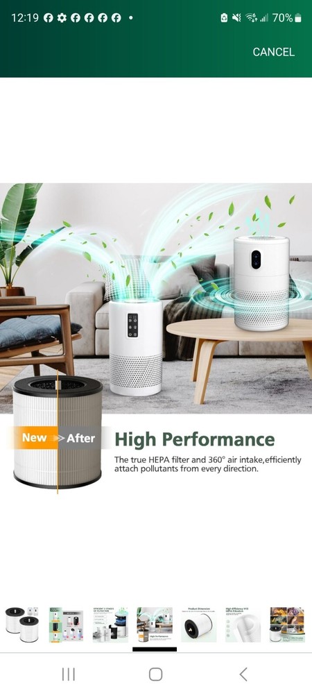 B-D02L Air Purifier Replacement Filter, Compatible with MOOKA and KOIOS...