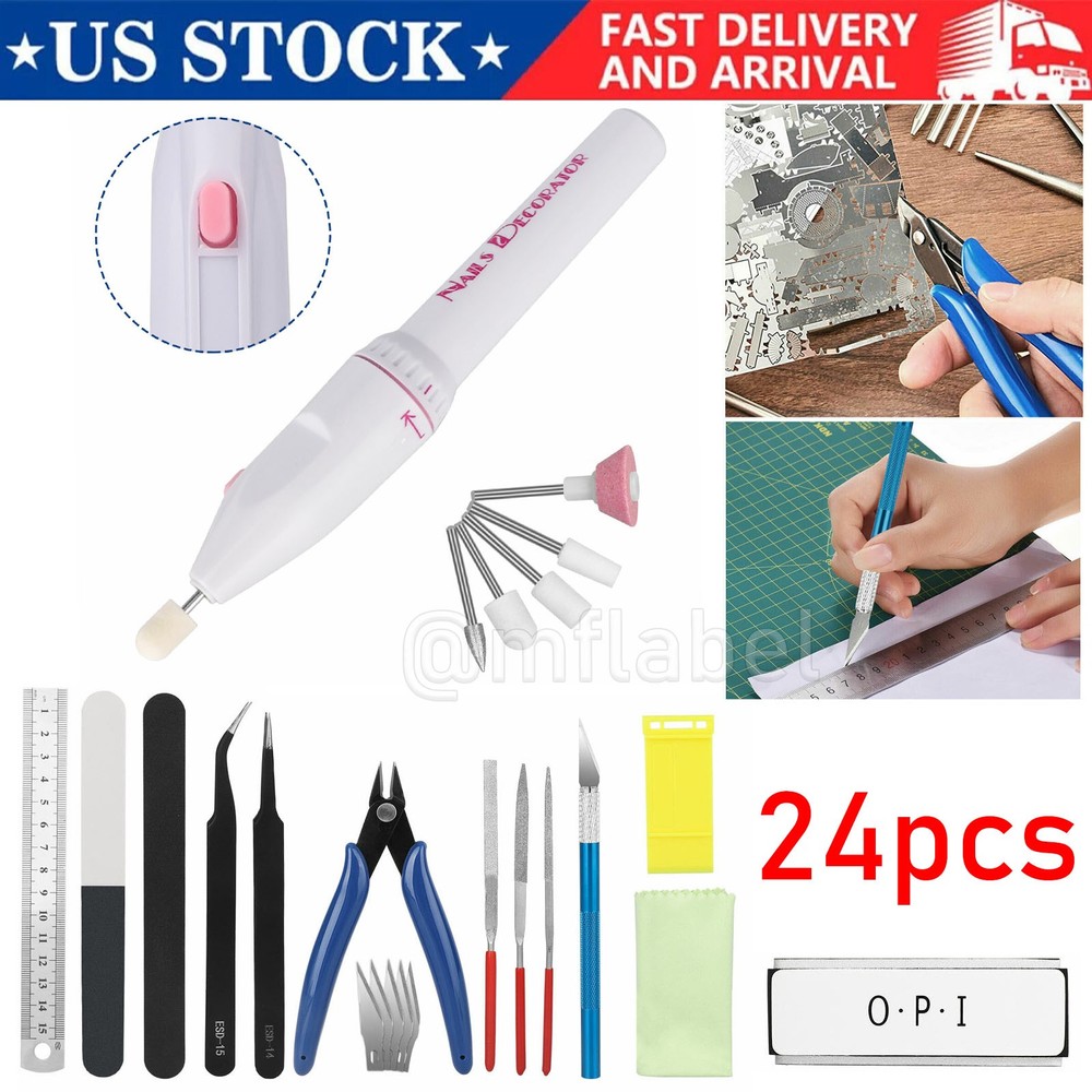 24pcs Basic Modeler Tool Set, Craft Car Model Assembling Building Kit for Gundam