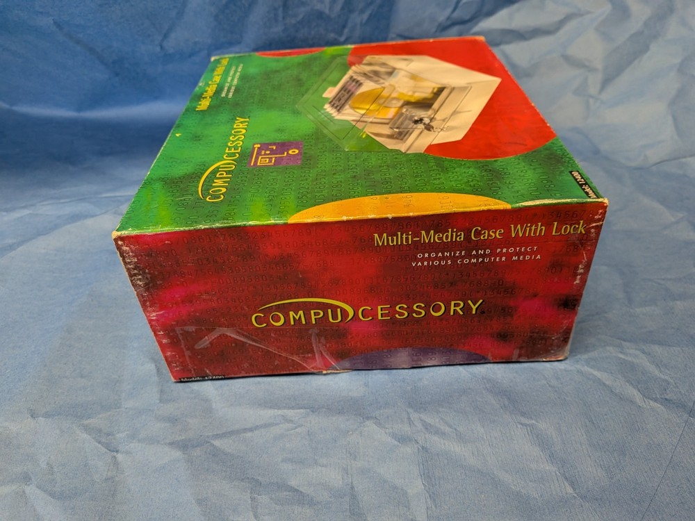 Vintage Compucessory Multi-Media Disk Storage Box/Case With Lock & Key, Unused.