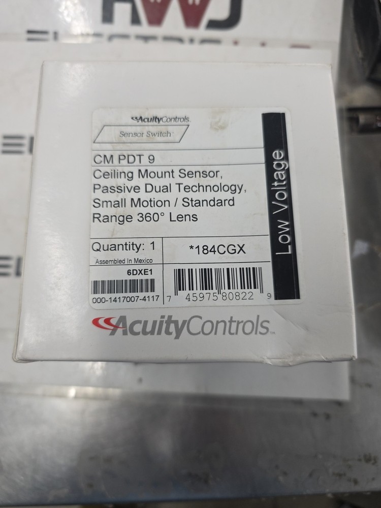 Acuity Occupancy Sensor Switch CM-PDT-9, 12-24V DC, PIR Motion, White, LED Light