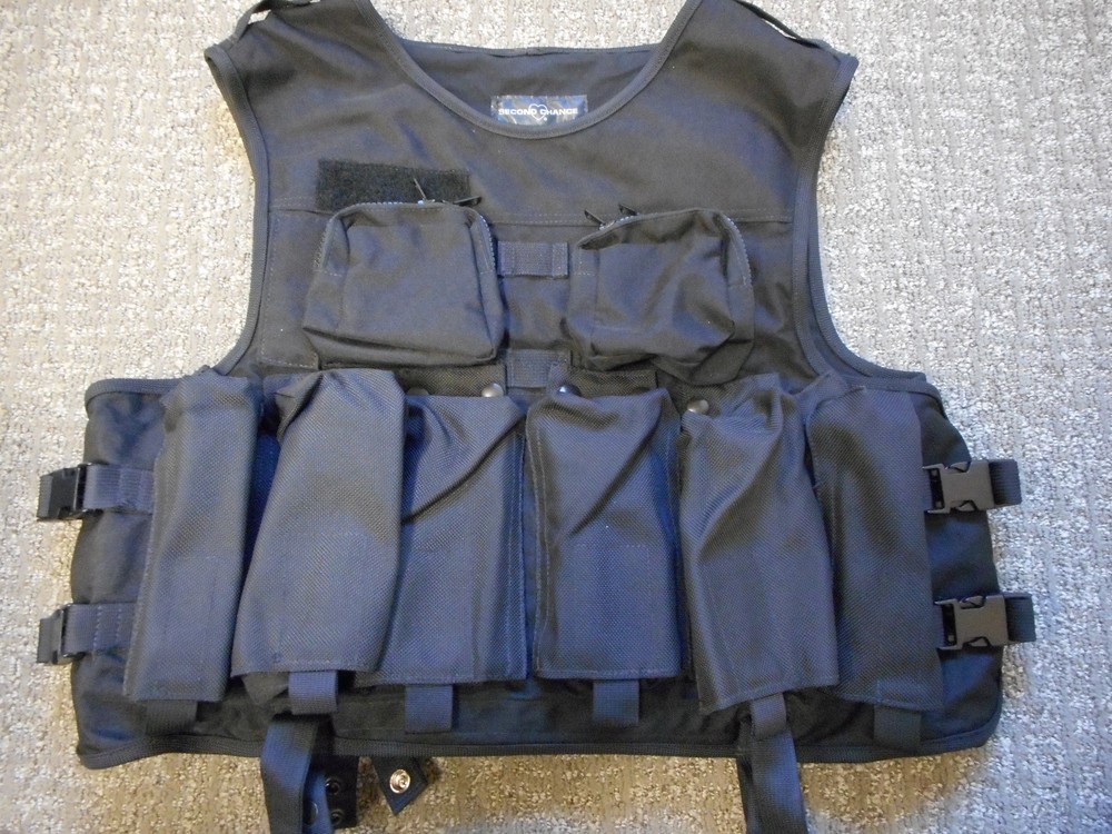Second Chance External Assault Shell Outer Body Armor TAC Carrier w/ Pockets BLK