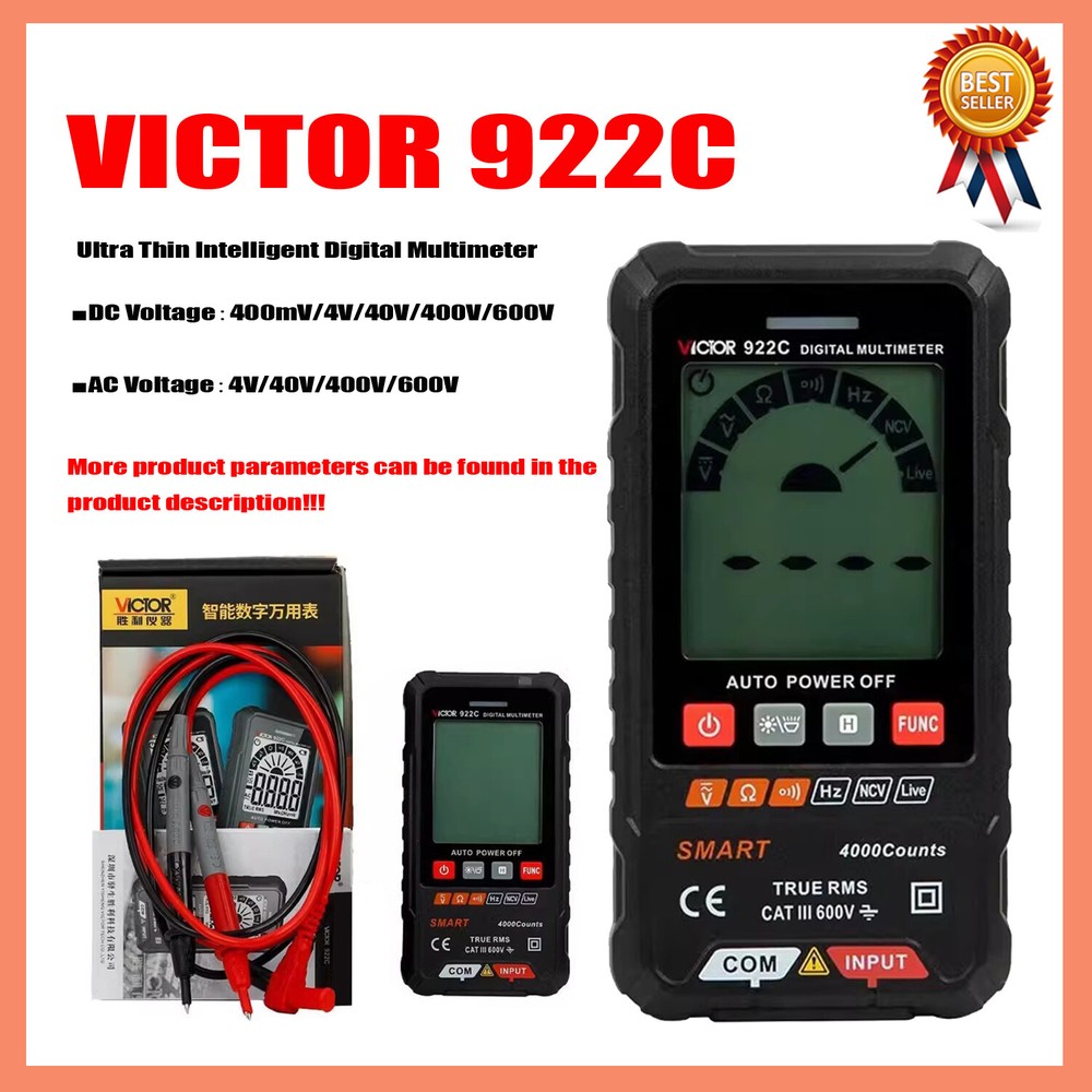 VICTOR 922C 922D Large Screen Thin Automatic Identification Digital Multimeter✦K