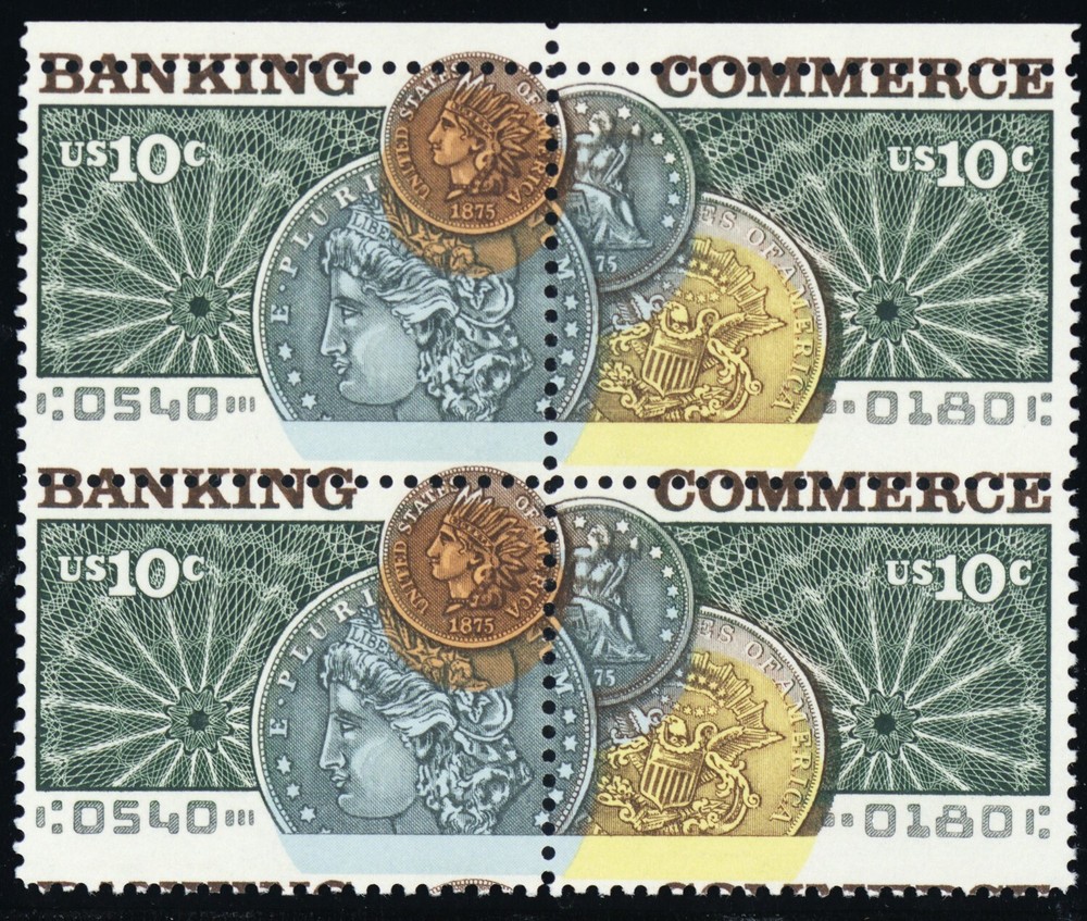 1578a, Mint NH 10¢ - Large Color Shift Error Block * Stuart Katz