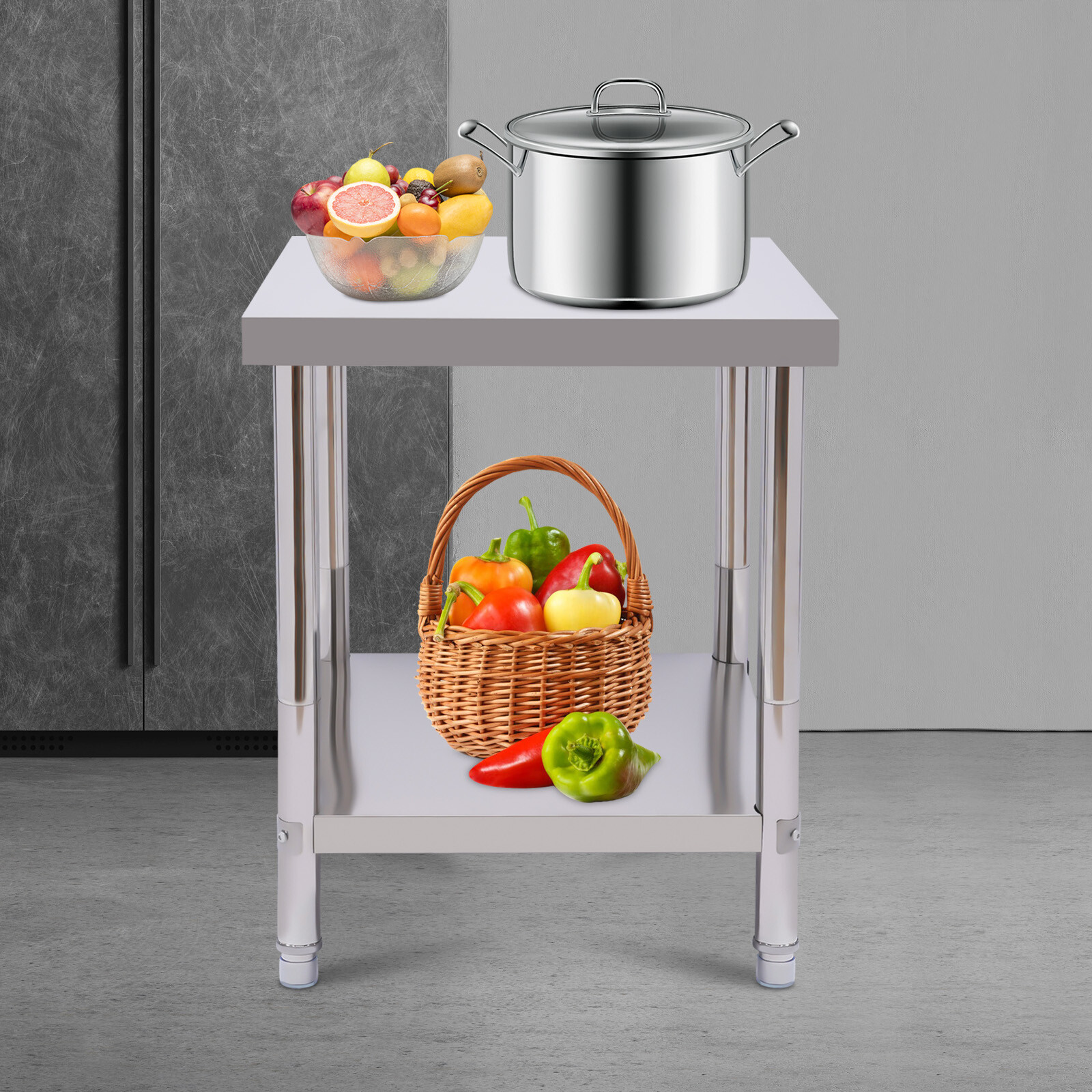 Commercial Stainless Steel Kitchen Food Prep Work Table - 24 x 18 Inches