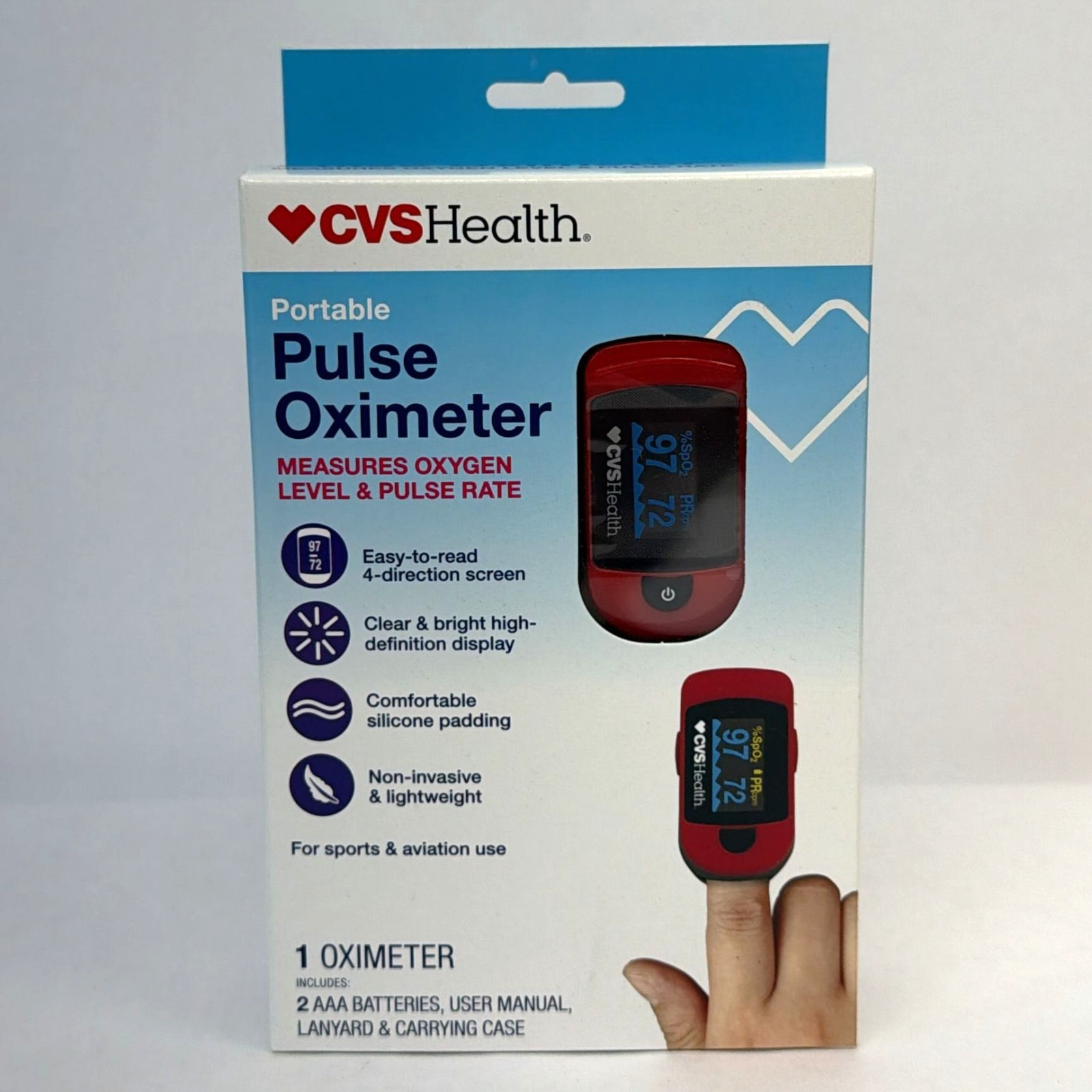 Portable Pulse Oximeter Measures Oxygen Level and Pulse Rate CVS Health