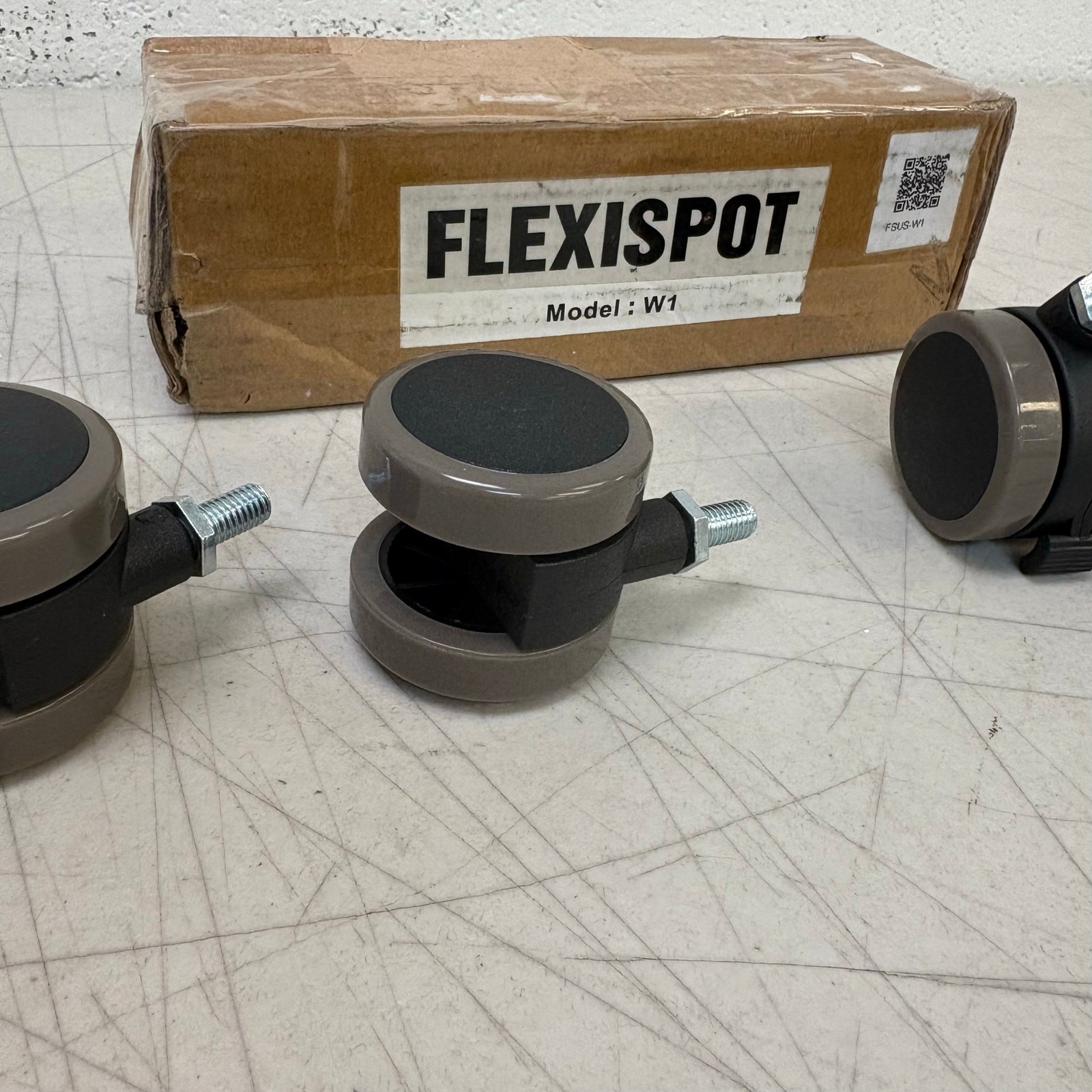 Flexispot Standing Desk Casters W1, Set of 4, Office Desk Wheels - Gray/Black