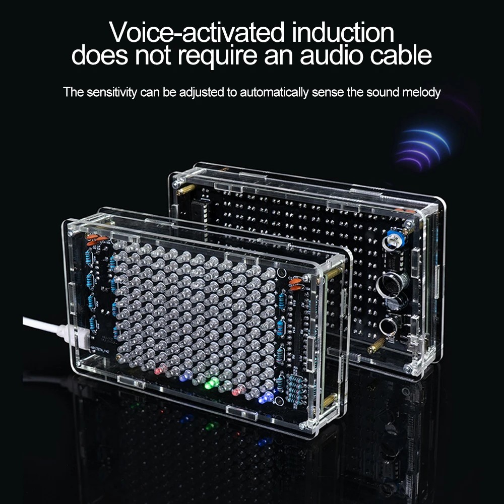 DIY Spectrum USB Mini Electronic Display Kit Sound Activated Stereo Soldering