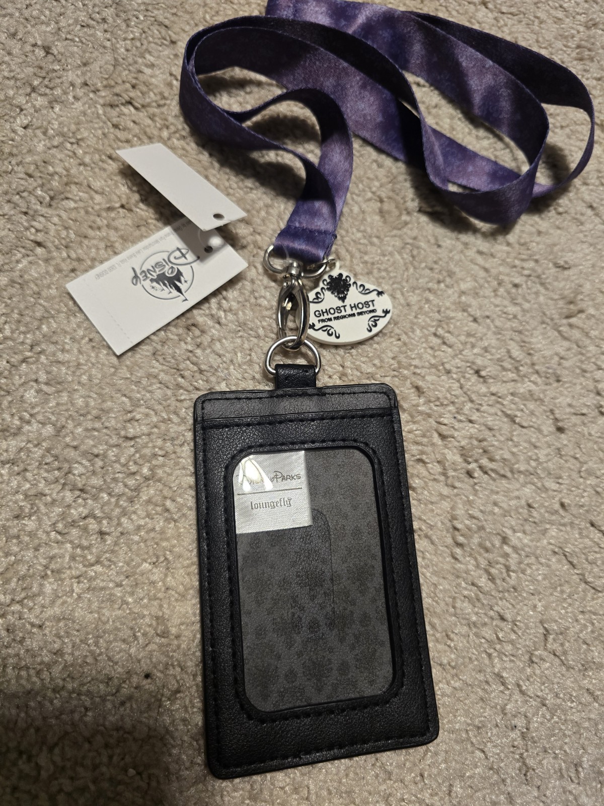 NEW Disney Parks Loungefly Haunted Mansion Ghost Host Lanyard ID Cardholder NWT