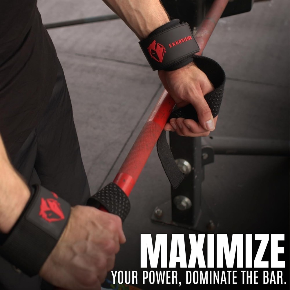 Heavy Duty Weight Lifting Straps with Cuffed D Ring Enhanced Grip