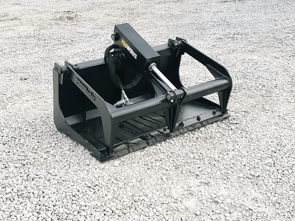 48" Solid Bottom Bucket Grapple Attachment Fits Mini Skid Steer Bobcat MT