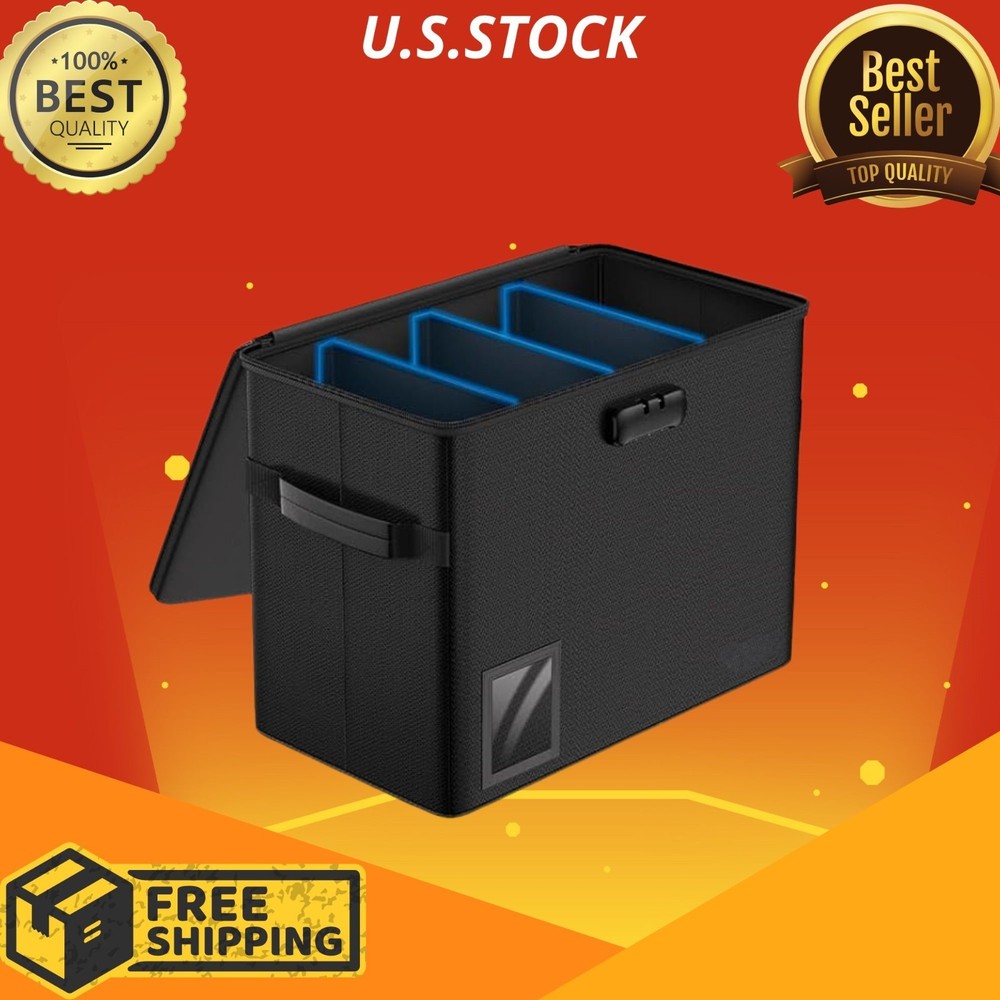 Graded Comic Book Storage for 30 Comics, Fireproof Water-Resistant Stackable Box