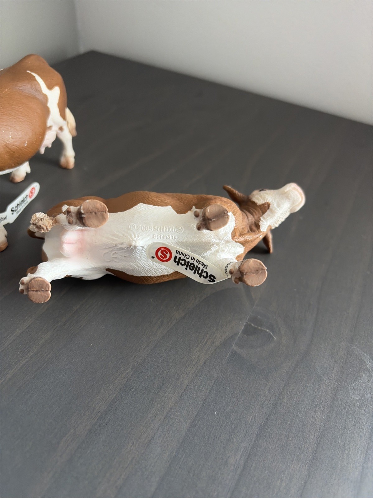 Schleich 2008 Simmental Bull Simmental Cow Steer Farm Animal Figure 5" Long New