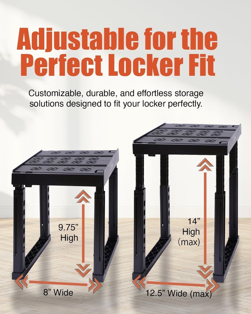 Locker Organizer Shelf， Adjustable Width and Height, Ideal Locker (Pink)