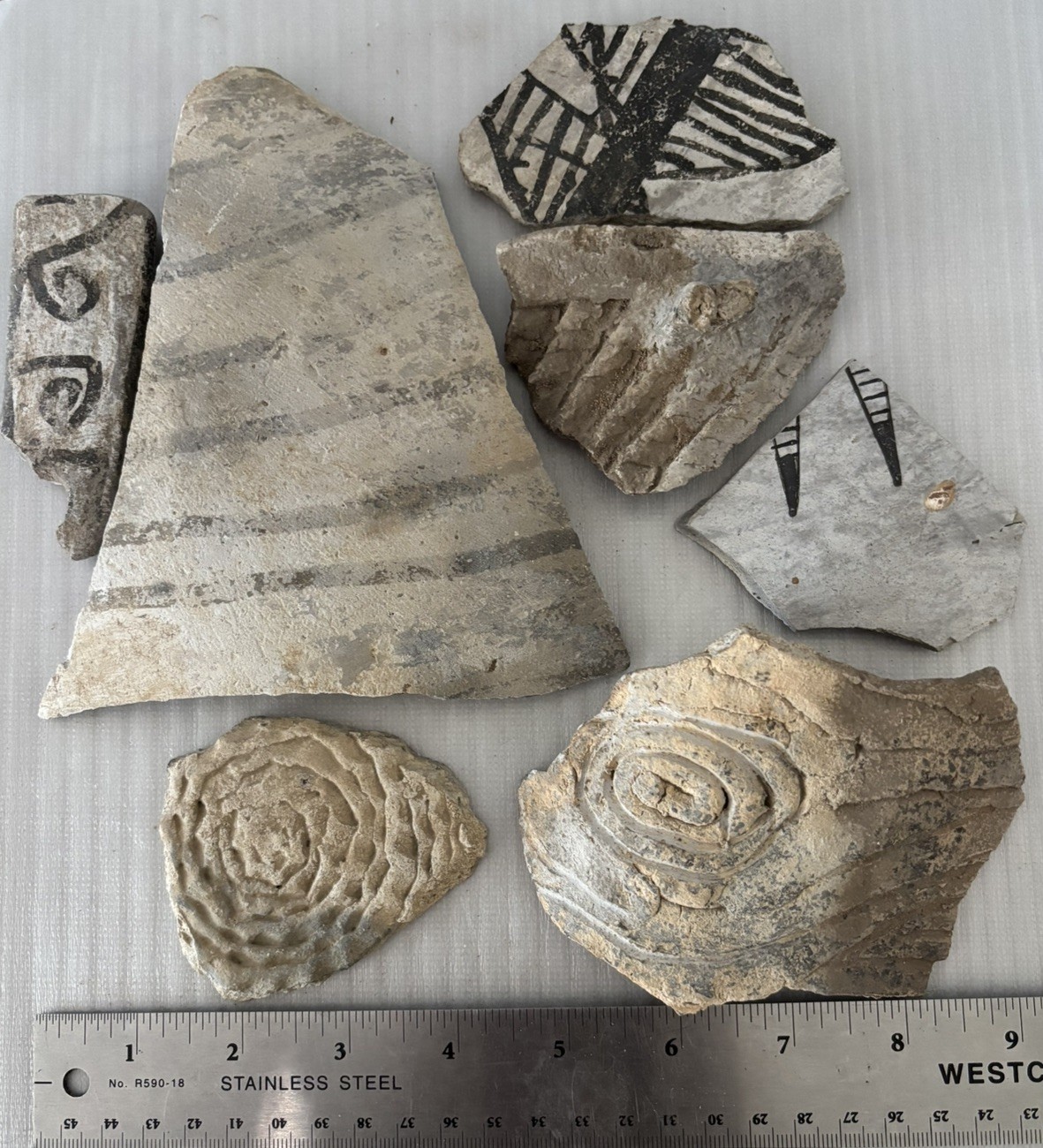 Lot of 7 Large Ancient Anasazi Native American Pottery Shards Arizona L5-D